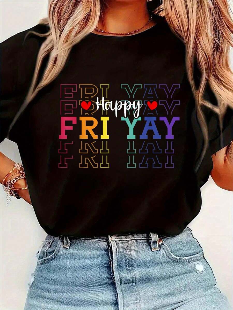 Embroidery Jersey - Funny Friday Lover Graphic Print Round