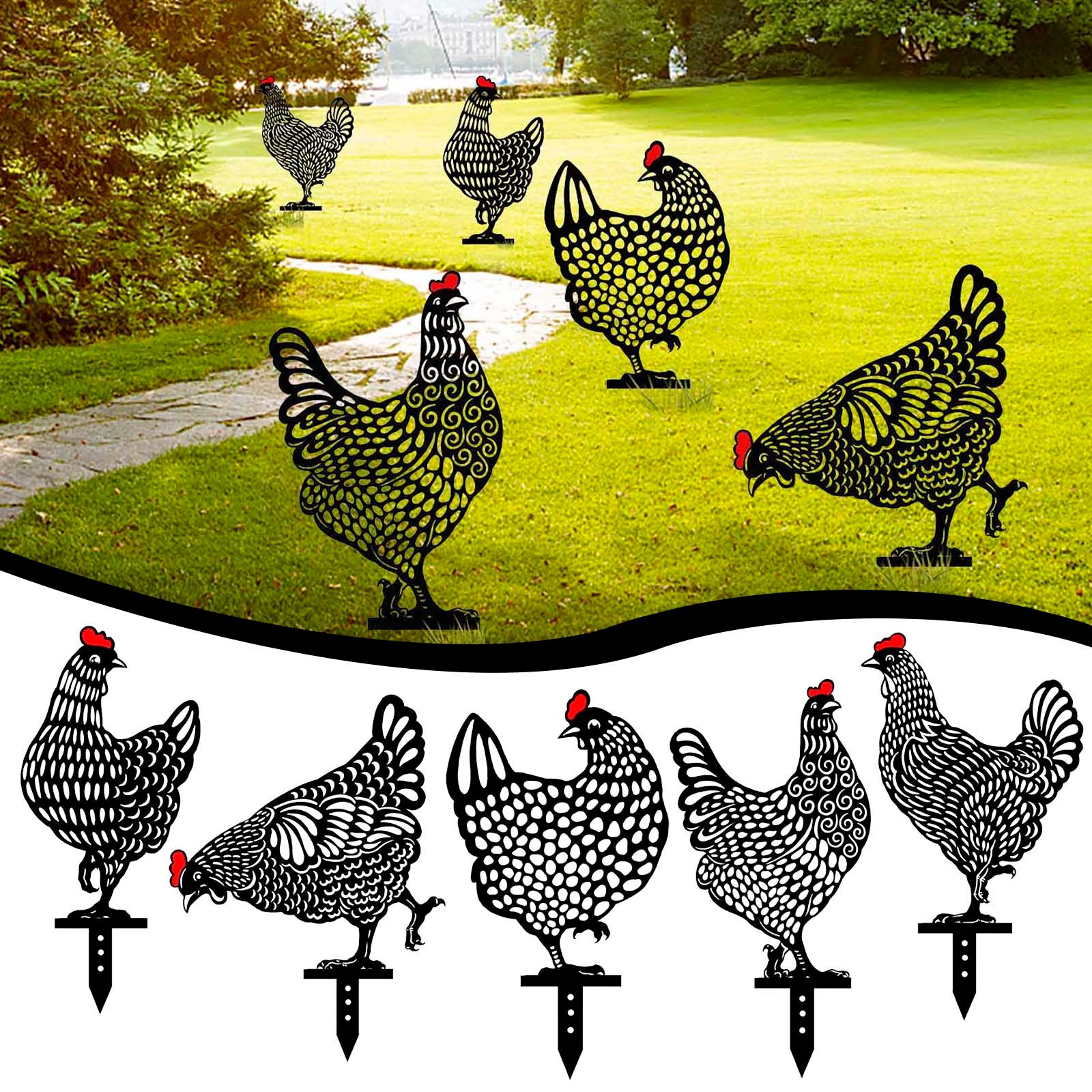Embroidery Garden - Fairy Garden Standing Chicken Rooster Statue