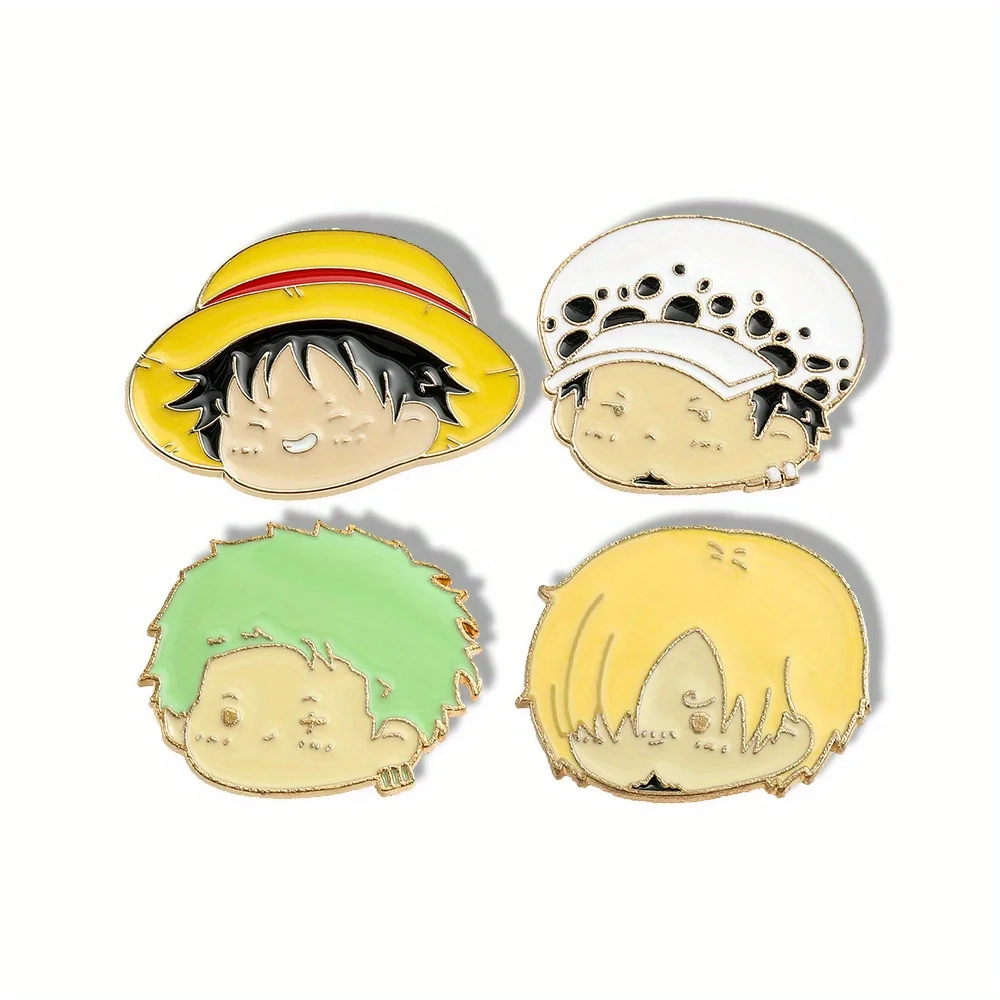 Embroidery Outfit - 4 Pcs Anime Character Brooch Simple