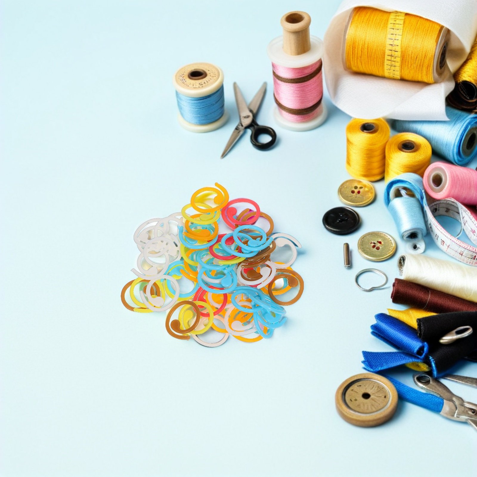 Stitch Marker Ring - 60Pcs Crochet Stitch Markers Spiral Plastic