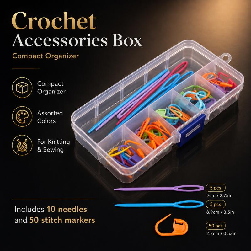 Stitch Marker Ring - 61pcs Multicolor Plastic Resin Locking Stitch
