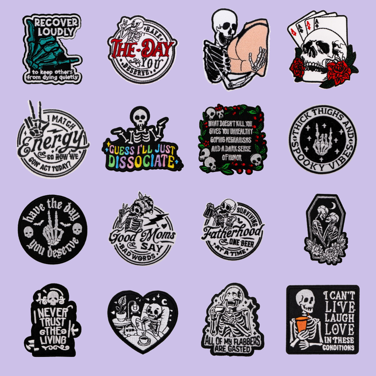 Embroidery Quote - Skull Quotes Embroidery Patch Iron On