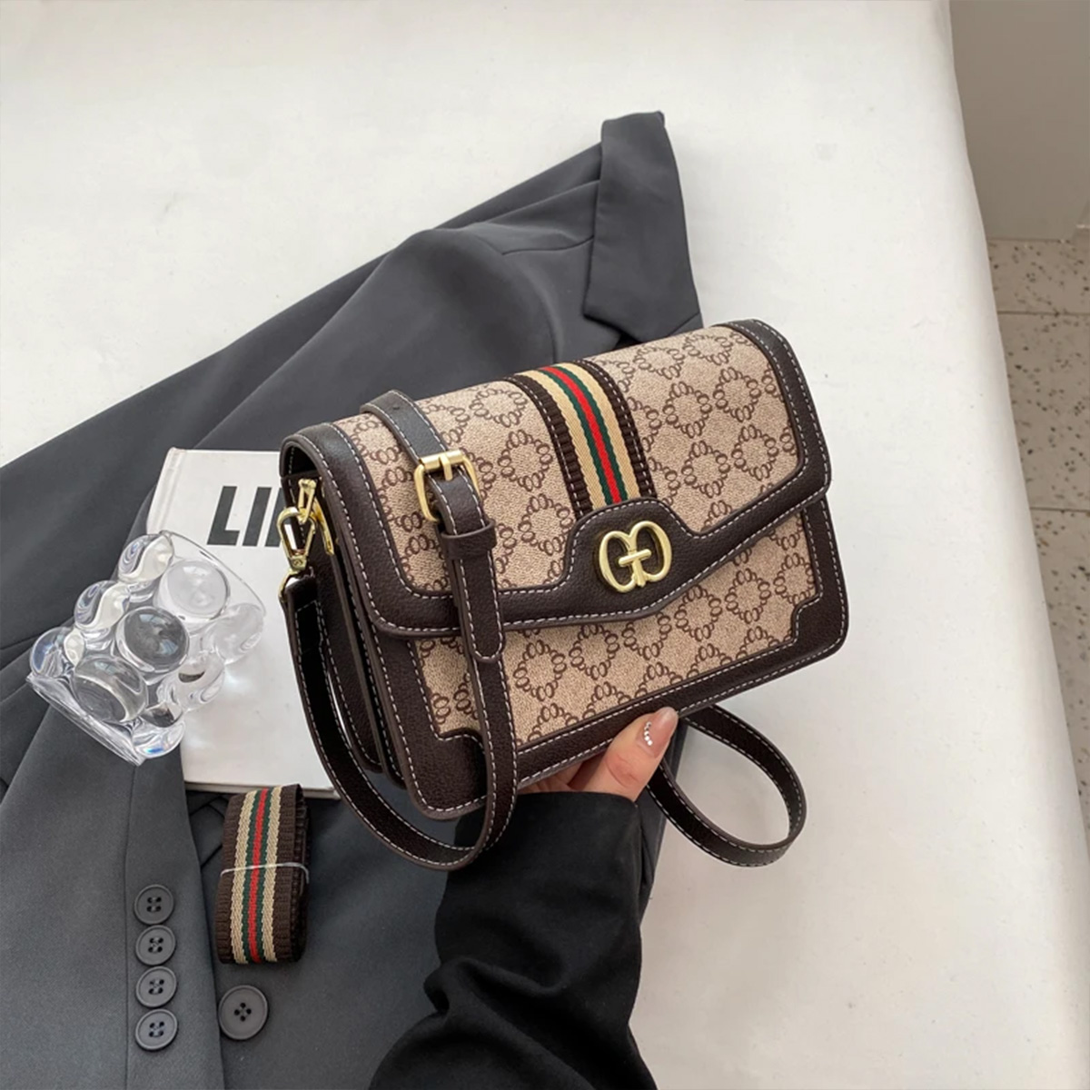 Embroidery Logo - Fashion Classic Women Shoulder Bag Geometric