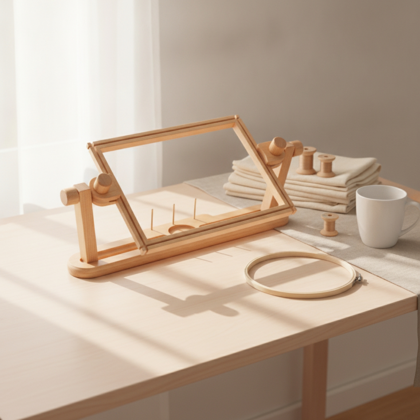 Embroidery Hoop Stand - Embroidery Stand with Hoop Rotatable Embroidery