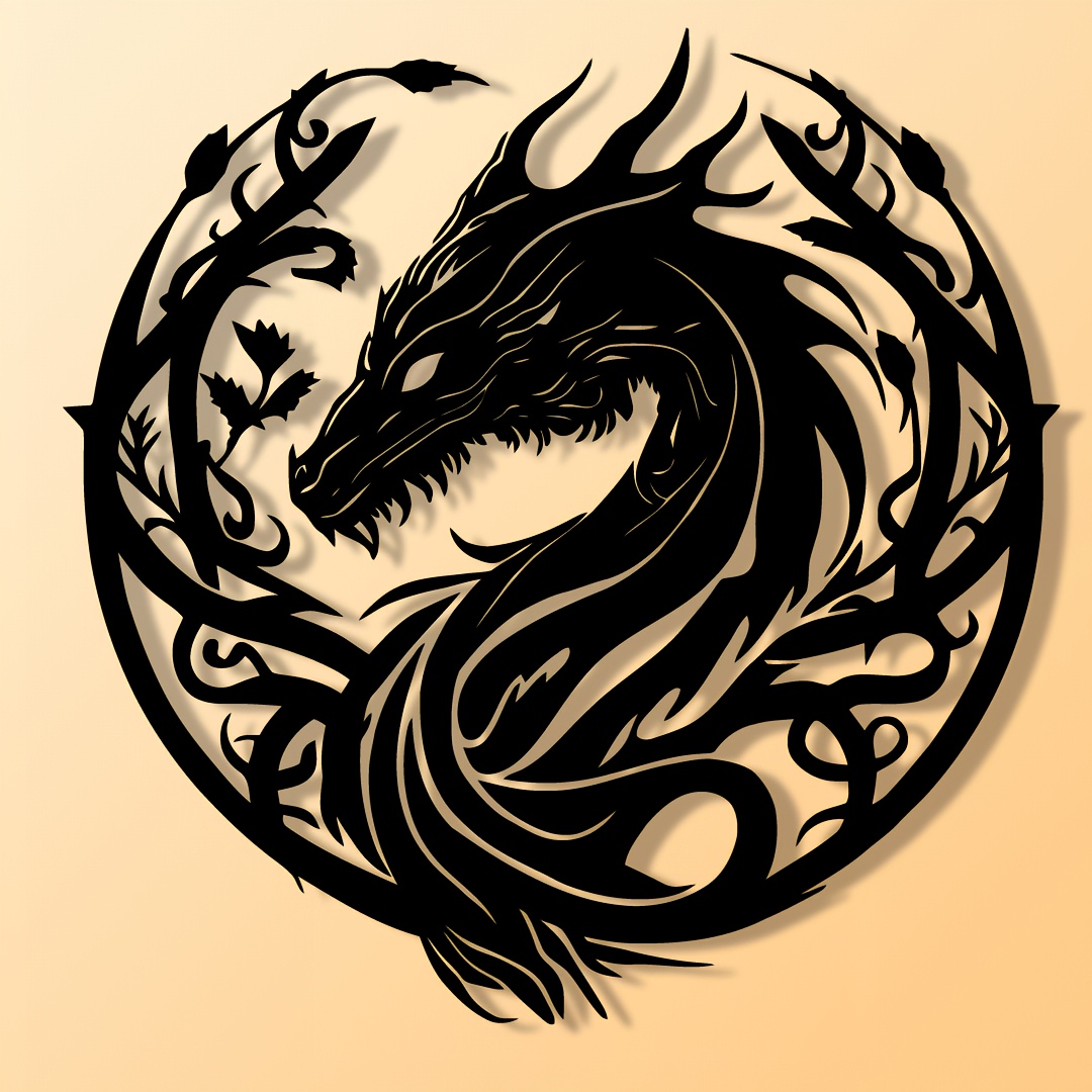 Ancient Zodiac Dragon Wall Art - Embroidery Garden ulasan dan harga