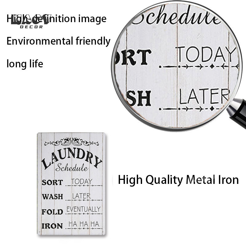Slogan Metal Tin Sign Laundry  - Embroidery Water ulasan dan harga