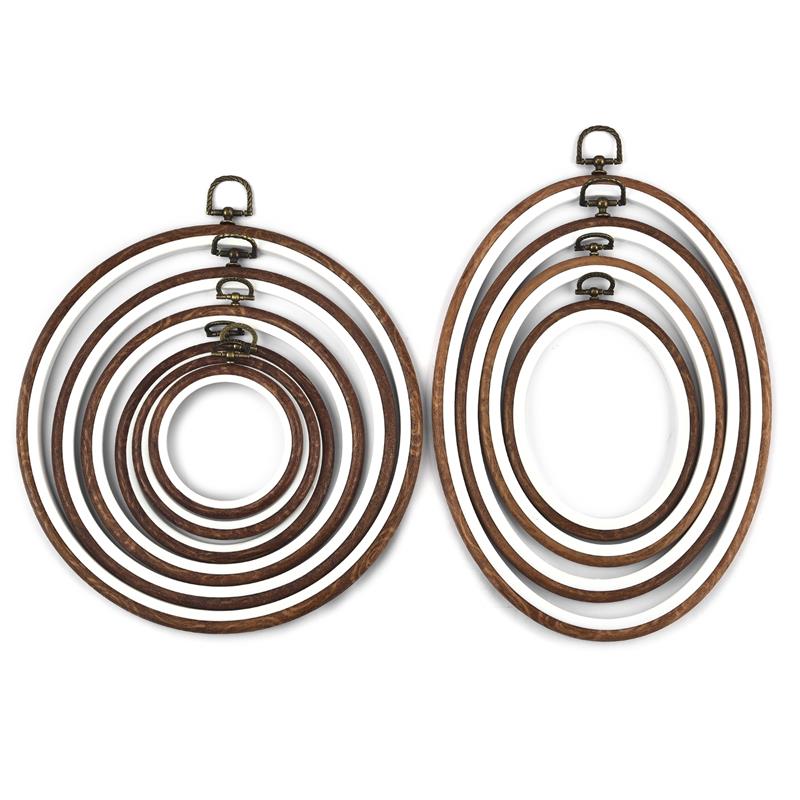 Round Oval Wooden Color Embroi - Embroidery Hoop Stand ulasan dan harga