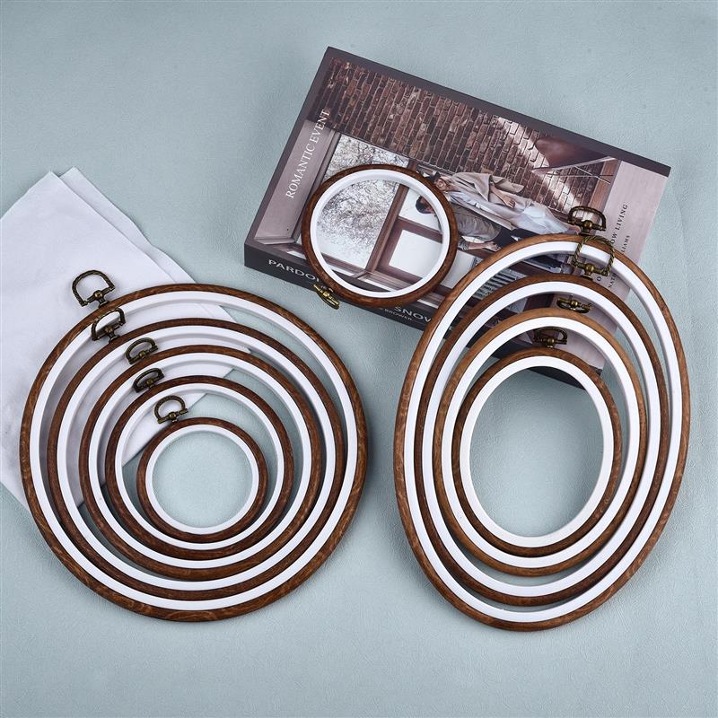Round Oval Wooden Color Embroi - Embroidery Hoop Stand ulasan dan harga