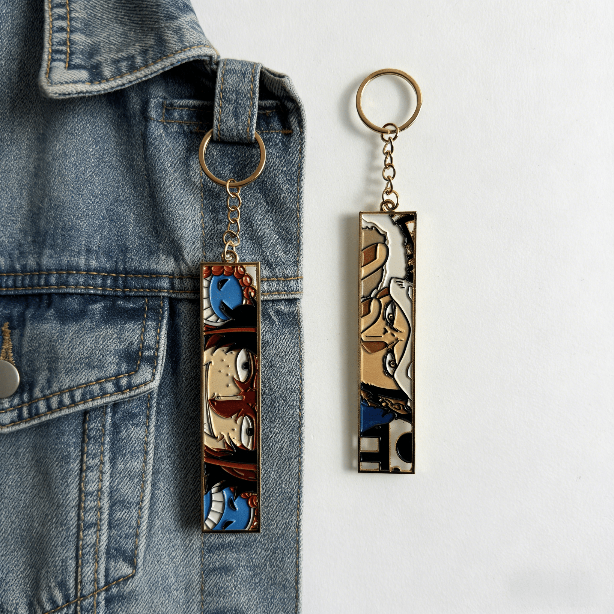 Anime Metal Hollow Out Keychai - Embroidery Ring ulasan dan harga