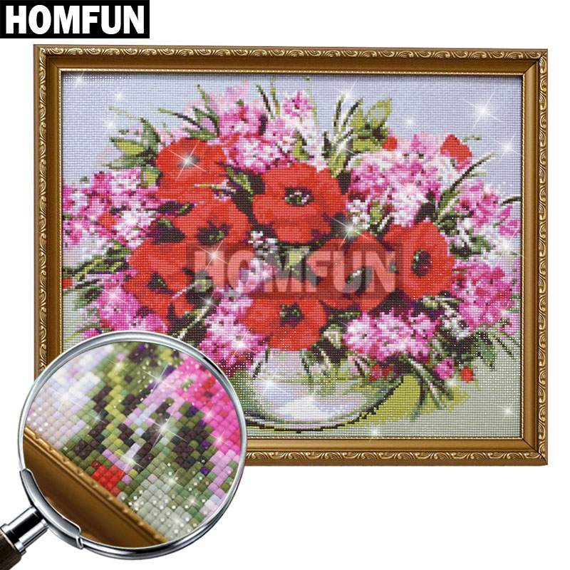 HOMFUN 5D DIY Diamond Painting - Embroidery Yellow Flower ulasan dan harga