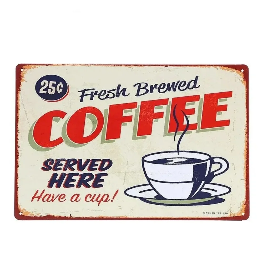 Plaque Metal Signs Drink Coffe - Embroidery Garden ulasan dan harga
