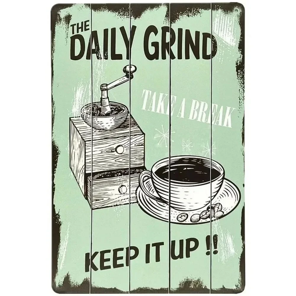 Plaque Metal Signs Drink Coffe - Embroidery Garden ulasan dan harga