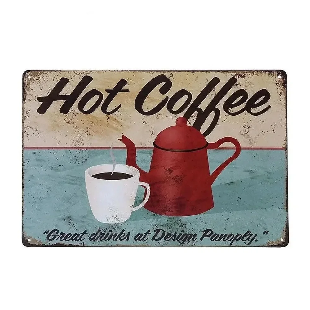 Plaque Metal Signs Drink Coffe - Embroidery Garden ulasan dan harga