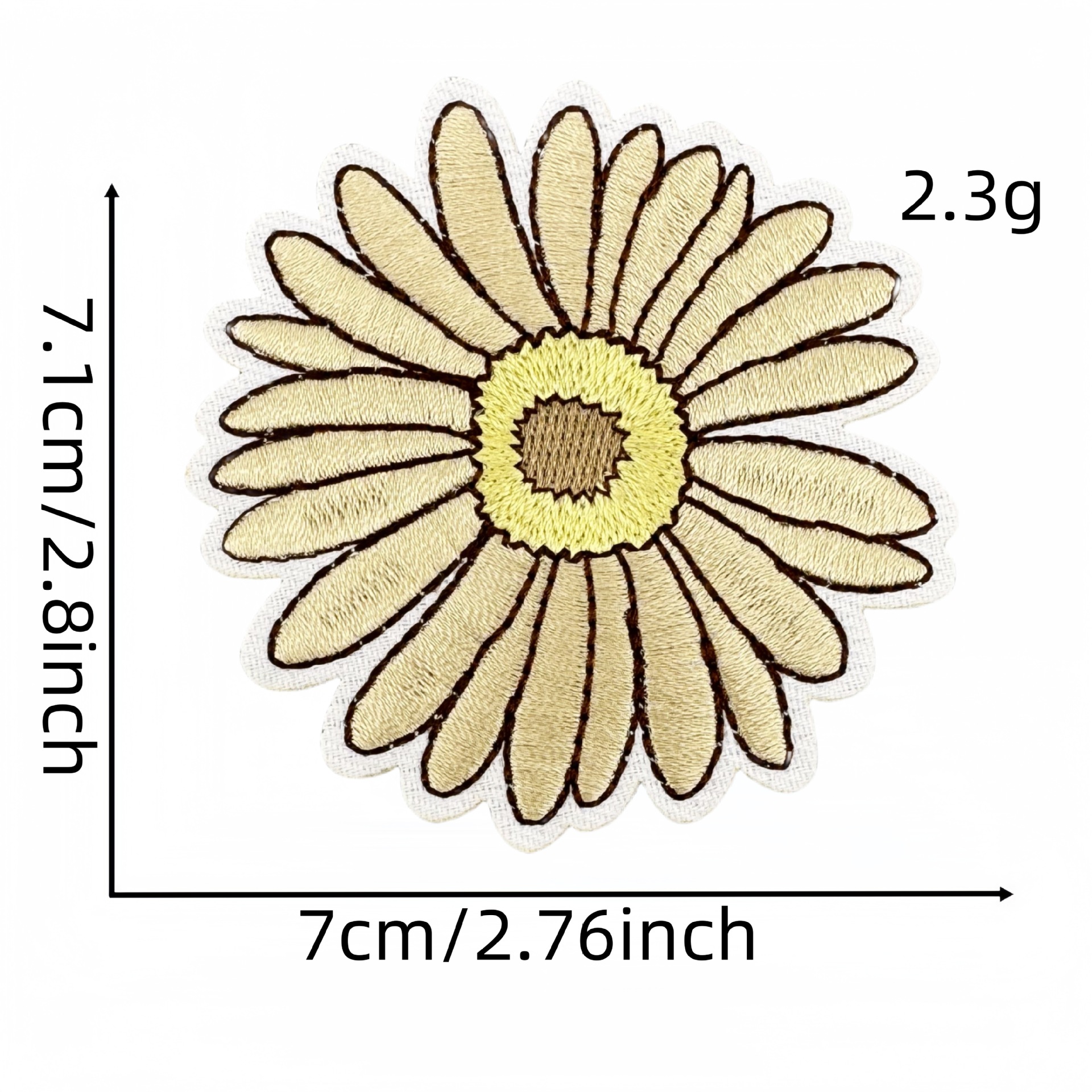 10pcs Beige Yellow Wappen Patc - Embroidery Yellow Flower ulasan dan harga