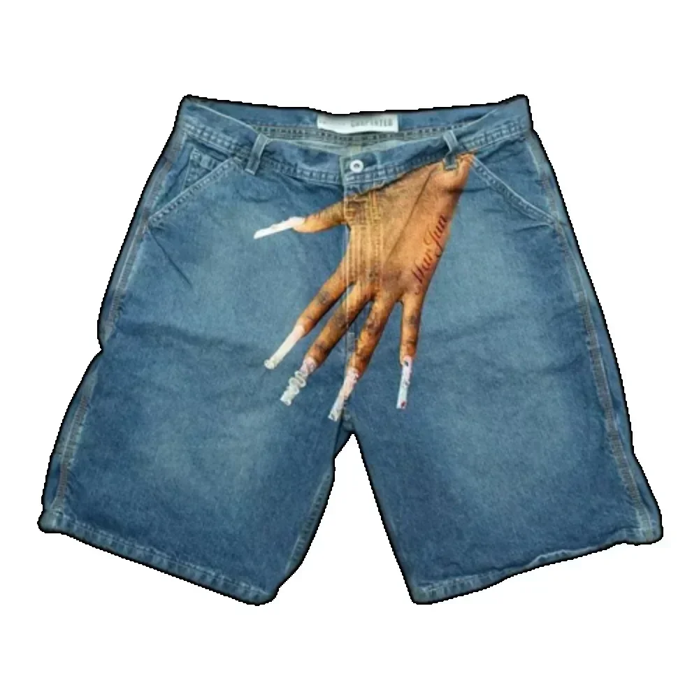 American Y2k Hands Print Short - Embroidery Meaning ulasan dan harga