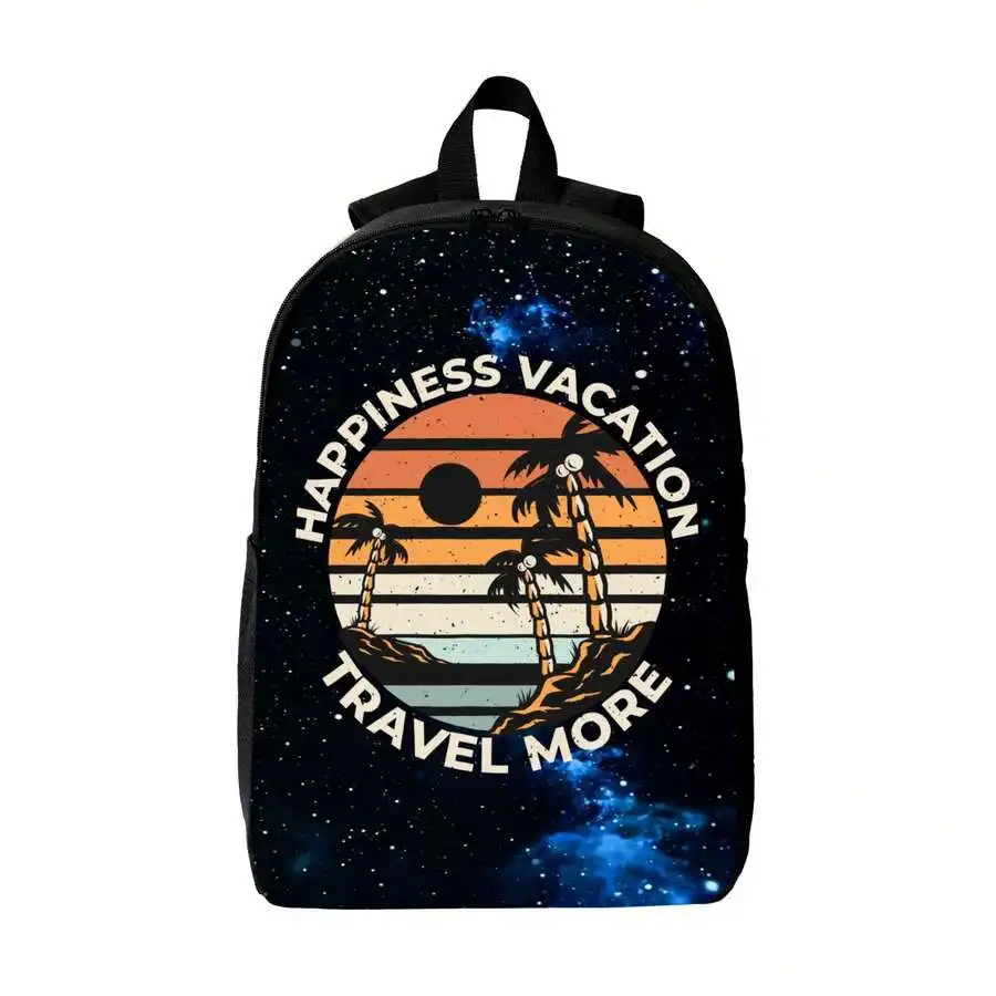 Happiness Vacation Travel More - Embroidery Bag ulasan dan harga