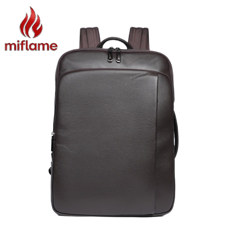 Men's Top Grain Leather Backpa - Embroidery Bag ulasan dan harga