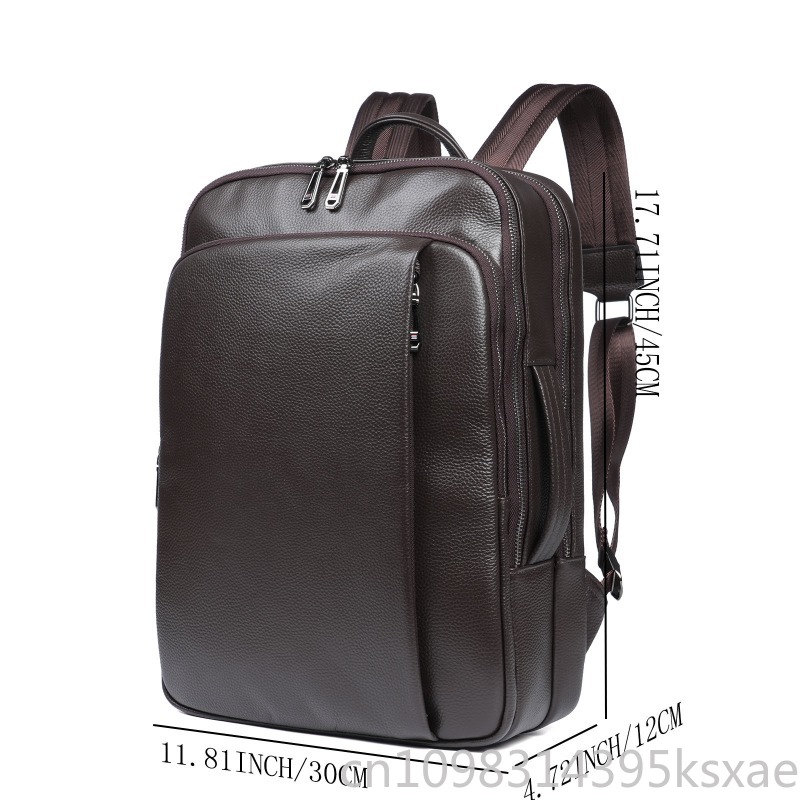 Men's Top Grain Leather Backpa - Embroidery Bag ulasan dan harga