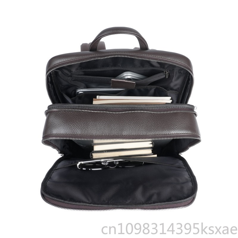 Men's Top Grain Leather Backpa - Embroidery Bag ulasan dan harga