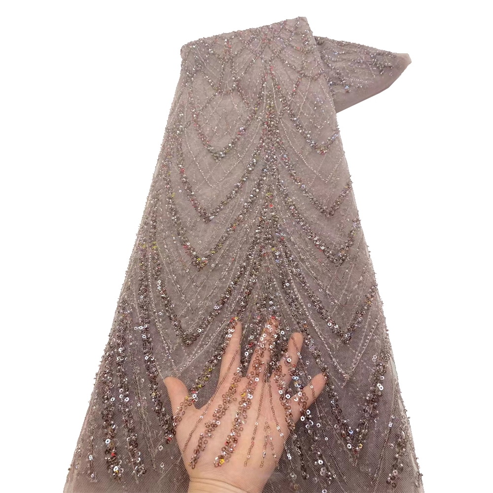 Luxury African Sequins Beaded  - Embroidery Jersey ulasan dan harga