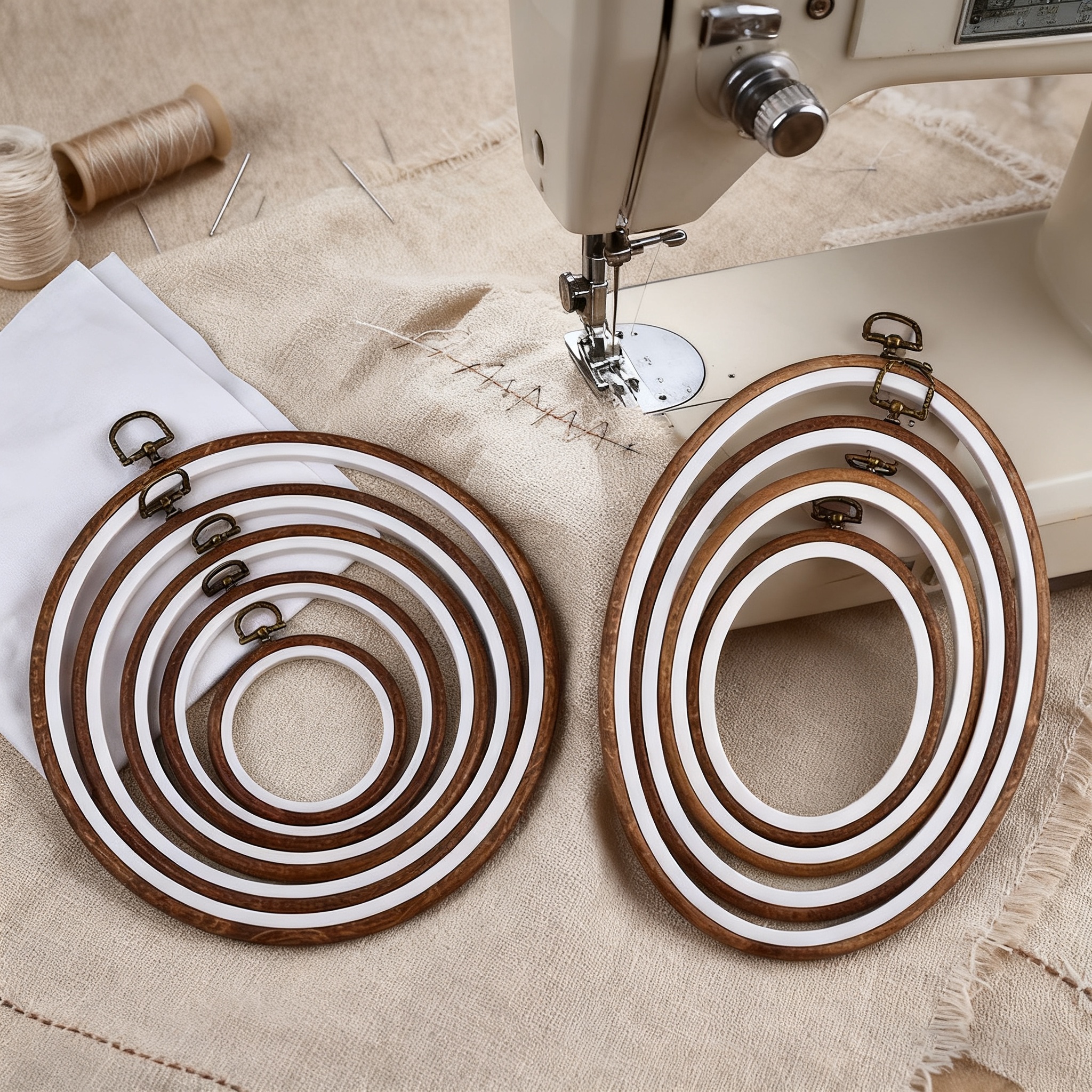 10PCS Sewing Tool Round Oval I - Embroidery Hoop Stand ulasan dan harga
