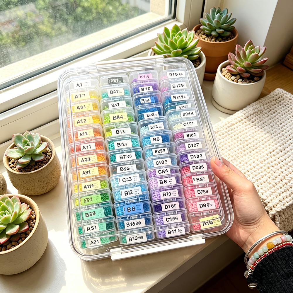60pcs Transparent Plastic Stor - Embroidery Painting ulasan dan harga