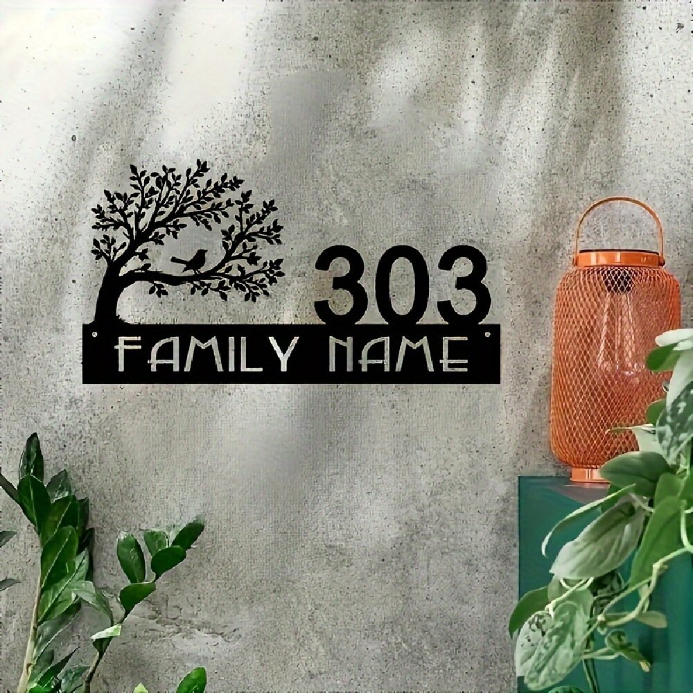 Custom Metal Address Sign with - Embroidery Garden ulasan dan harga