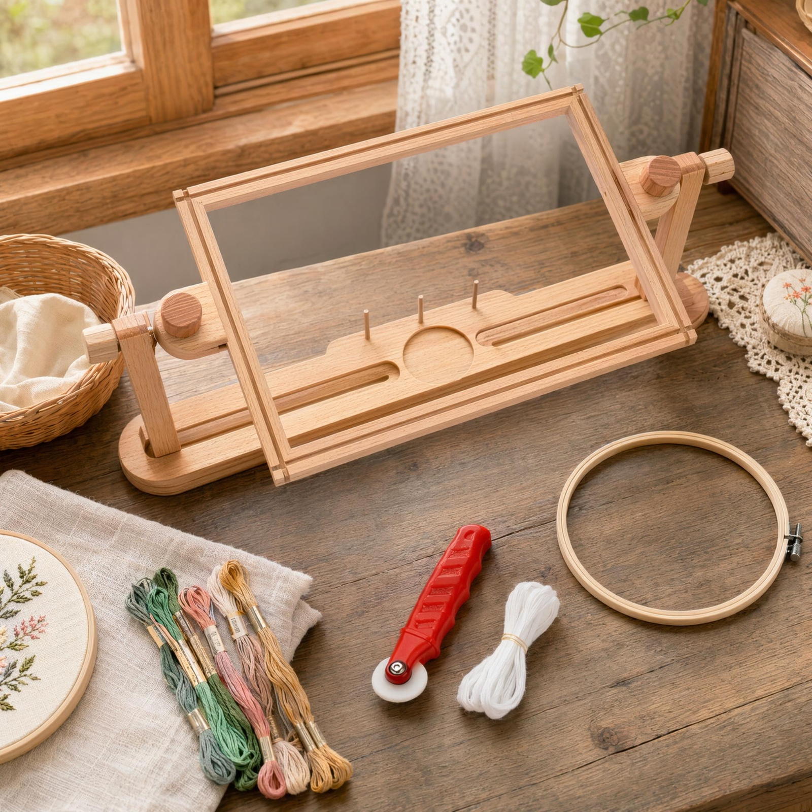 Embroidery Stand with Hoop Rot - Embroidery Hoop Stand ulasan dan harga