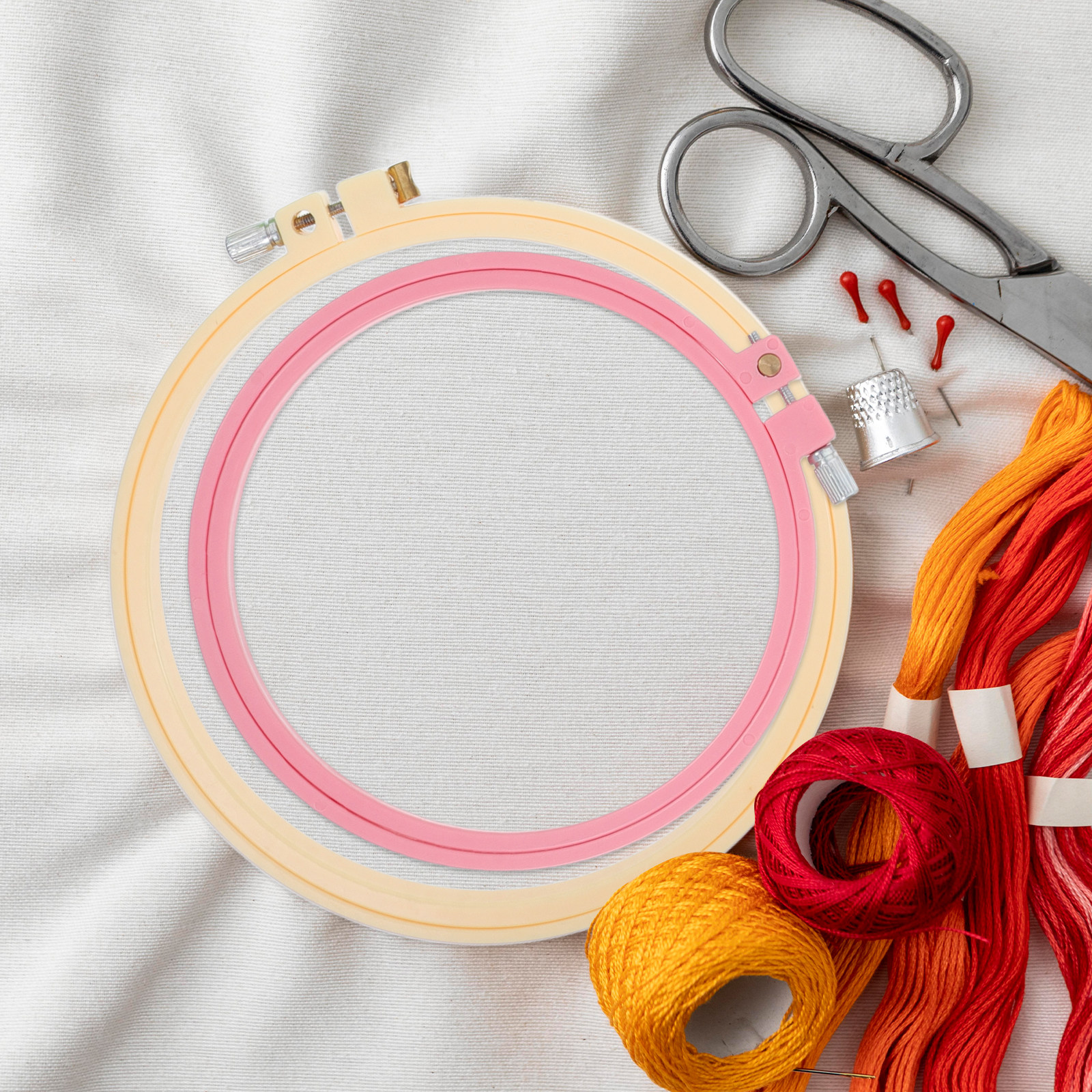 6Pcs ABS Round Embroidery Hoop - Embroidery Hoop Stand ulasan dan harga