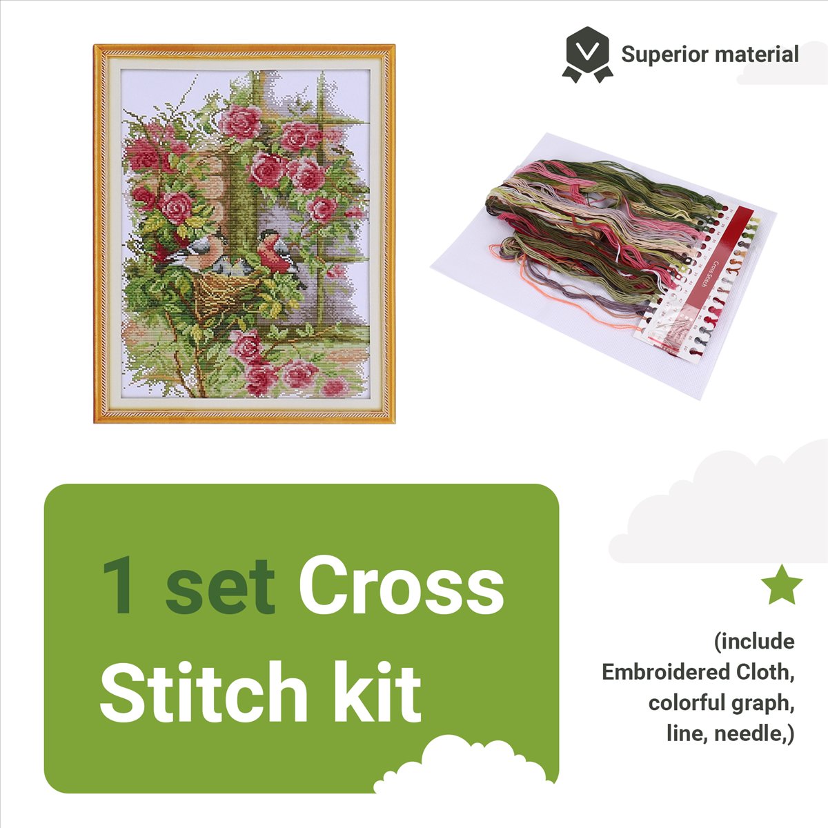 DIY Handmade Needlework Set Em - Embroidery Kit ulasan dan harga