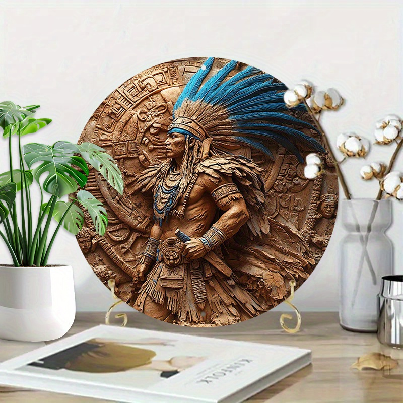 1pc Aztec Warrior 8-Inch Round - Embroidery Water ulasan dan harga
