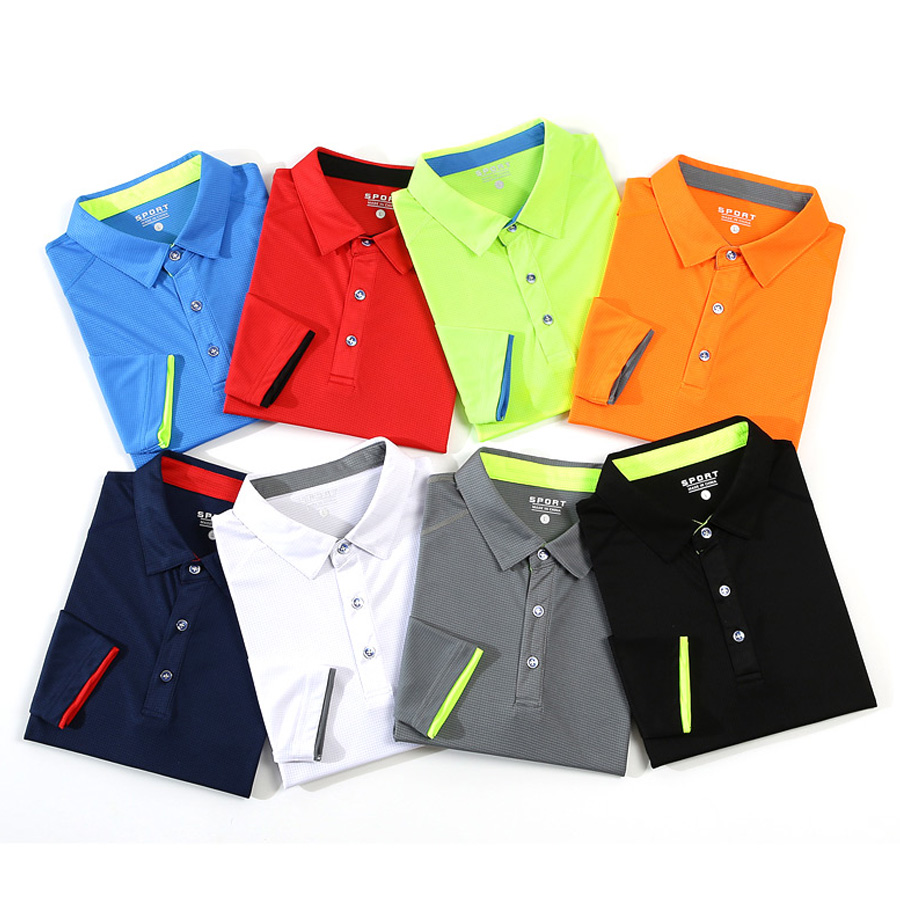 Sports long sleeved polo colla - Embroidery Logo ulasan dan harga