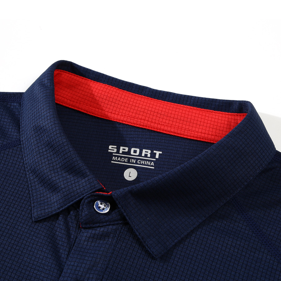 Sports long sleeved polo colla - Embroidery Logo ulasan dan harga