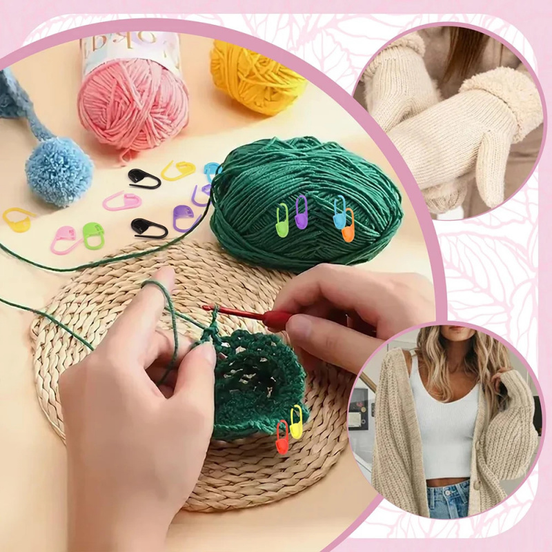 50/200/500pcs Knitting Crochet - Stitch Marker Ring ulasan dan harga
