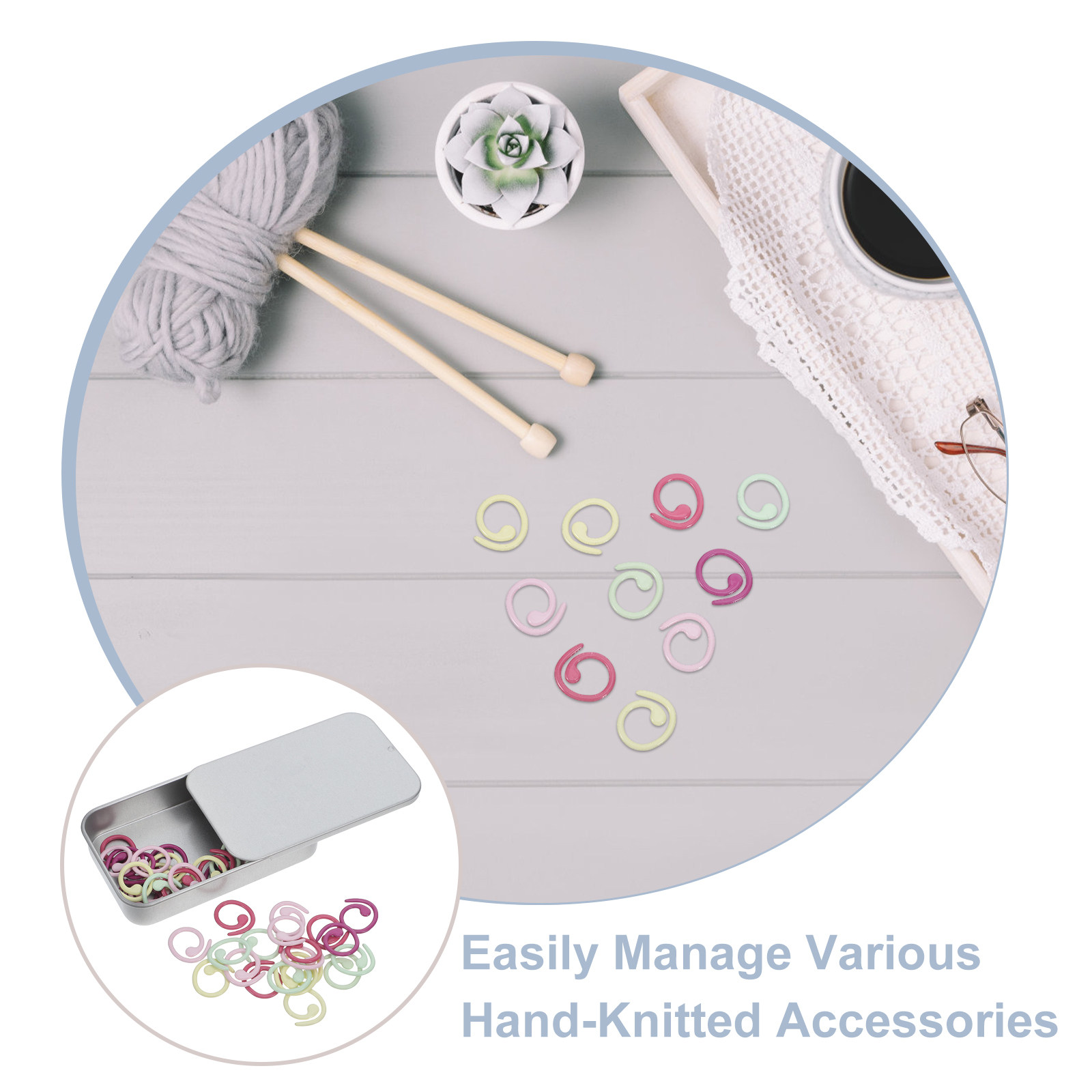 50Pcs Knit Marker Spiral Metal - Stitch Marker Ring ulasan dan harga