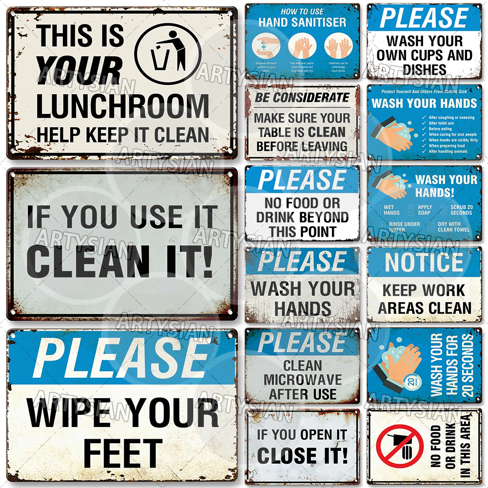 Hygiene Metal Sign No Shoes No - Embroidery Water ulasan dan harga