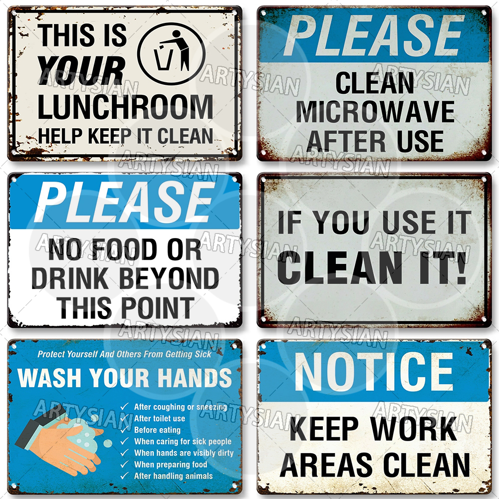 Hygiene Metal Sign No Shoes No - Embroidery Water ulasan dan harga