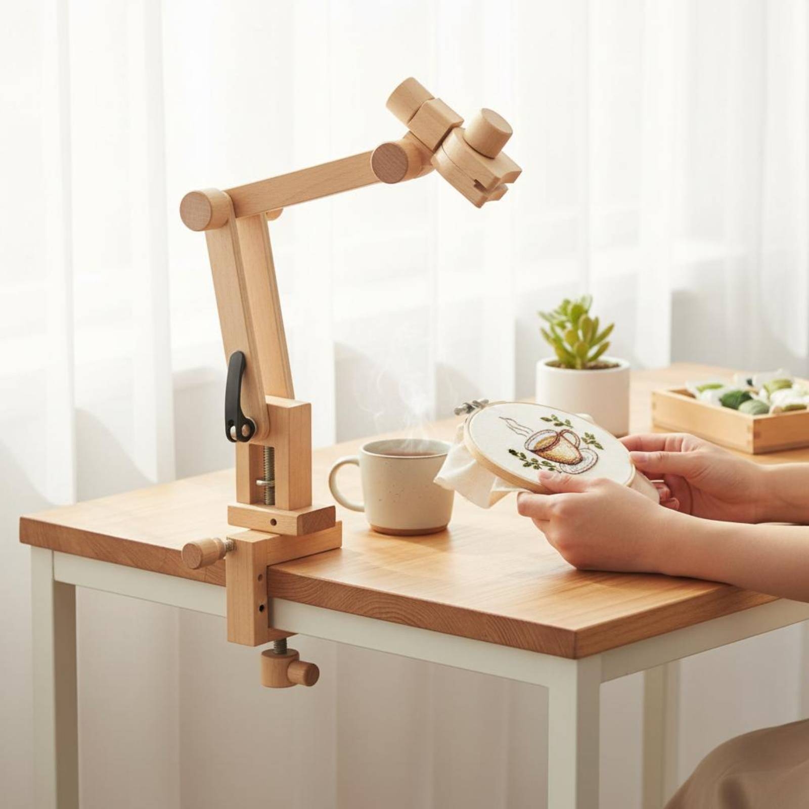 Table Clamp Embroidery Stand F - Embroidery Hoop Stand ulasan dan harga