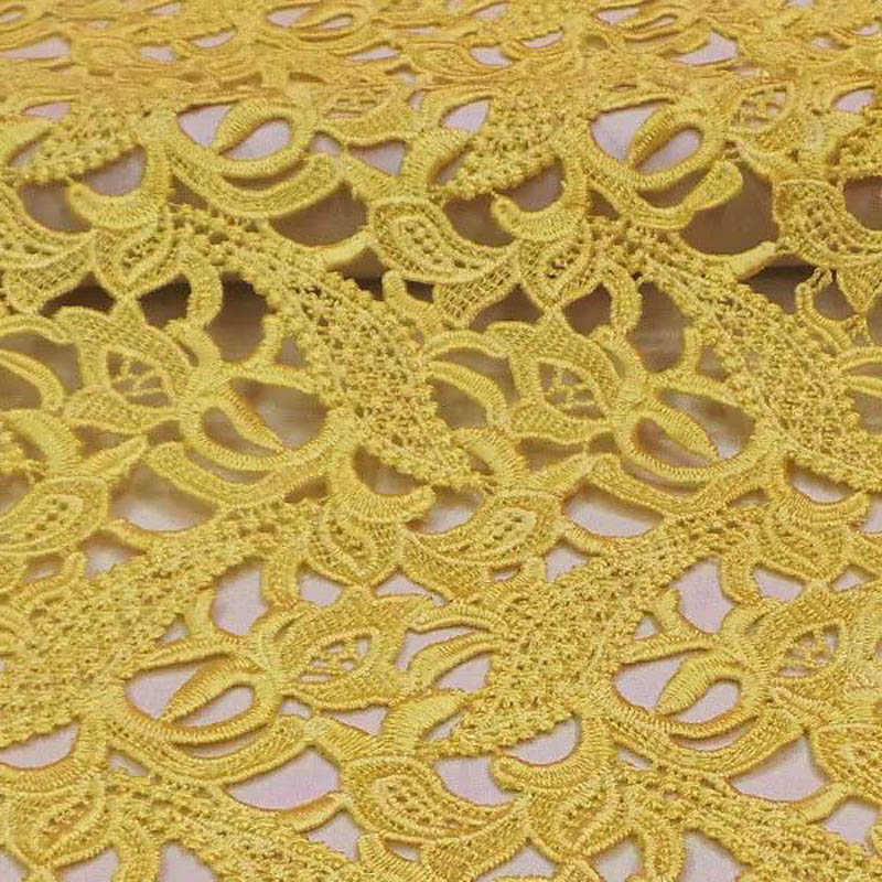 high-end lace cloth yellow ste - Embroidery Yellow Flower ulasan dan harga
