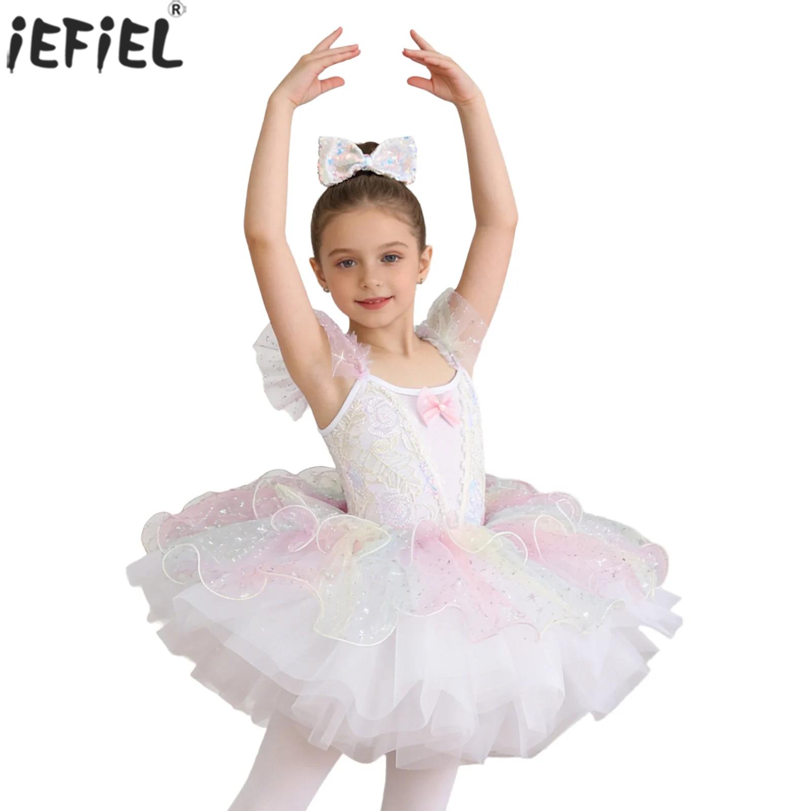 Kids Girls Ballet Dance Dress  - Embroidery Jersey ulasan dan harga