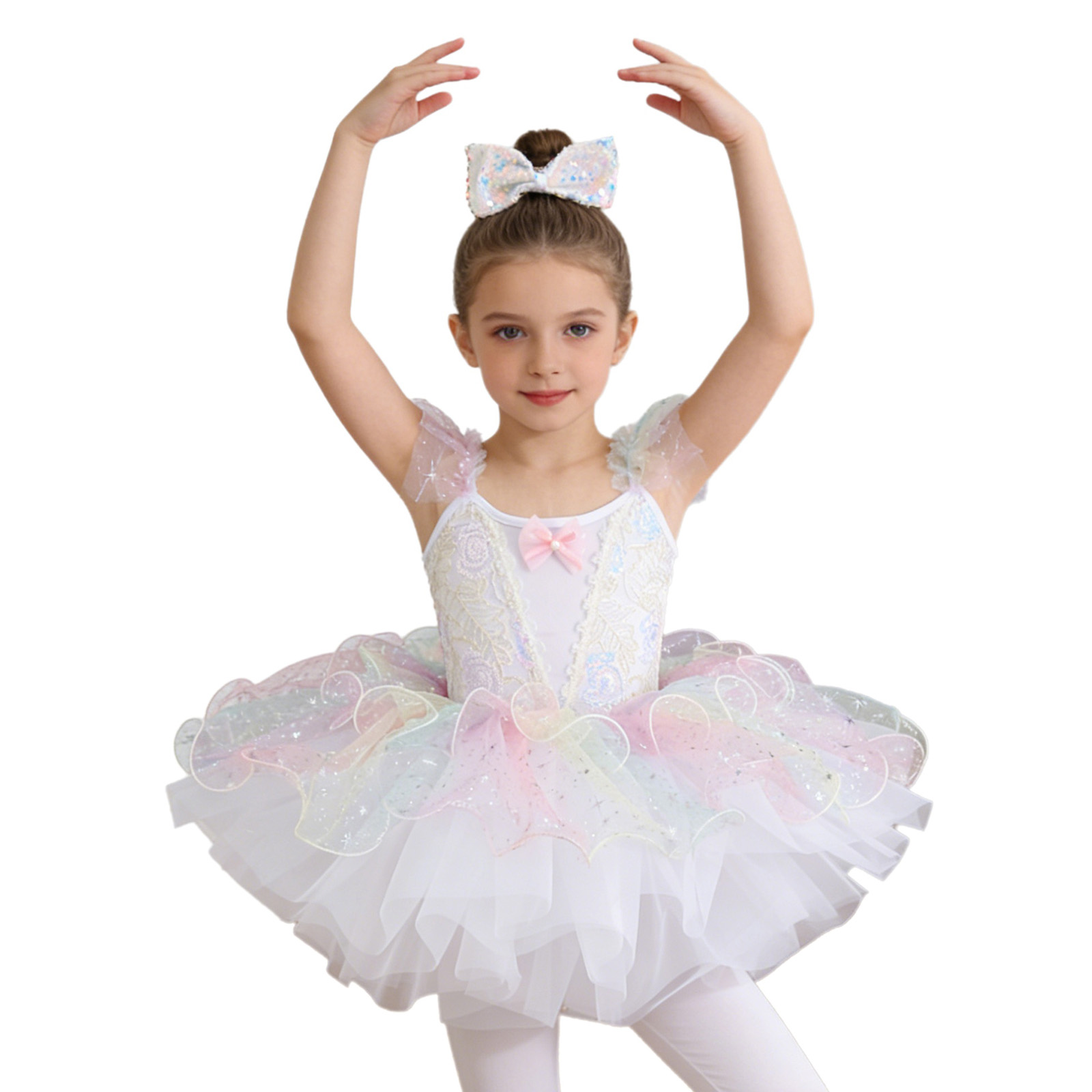 Kids Girls Ballet Dance Dress  - Embroidery Jersey ulasan dan harga