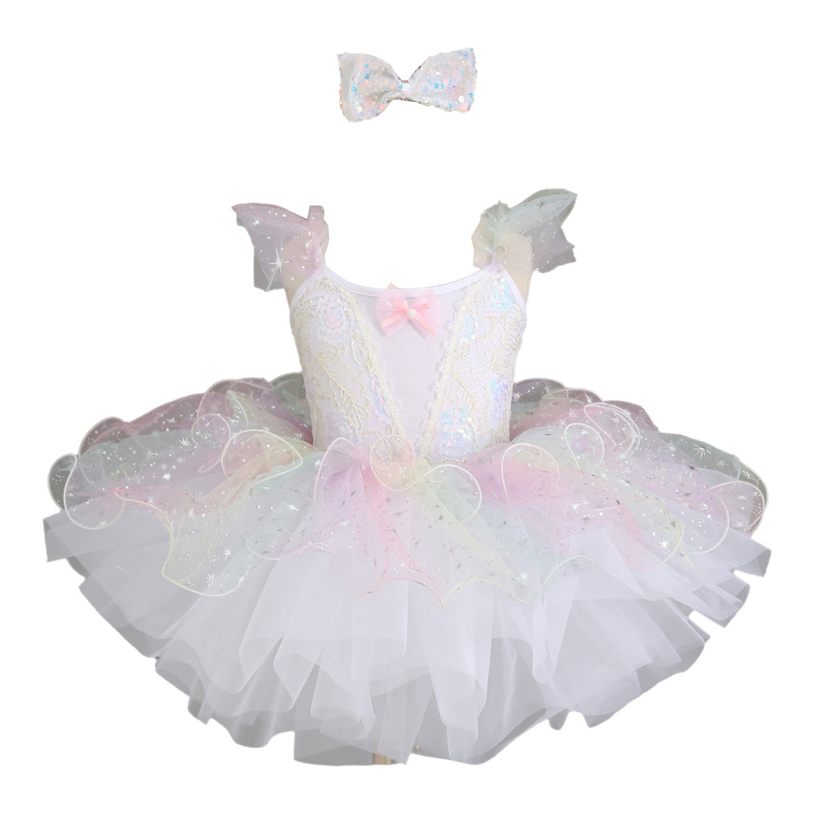 Kids Girls Ballet Dance Dress  - Embroidery Jersey ulasan dan harga