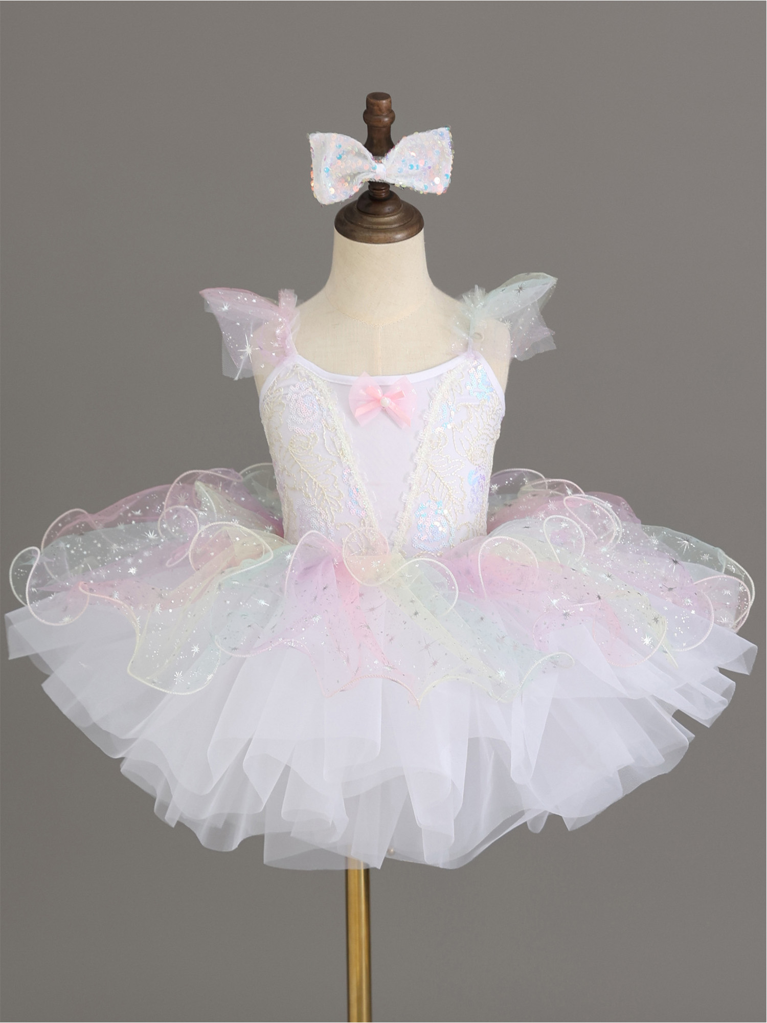 Kids Girls Ballet Dance Dress  - Embroidery Jersey ulasan dan harga