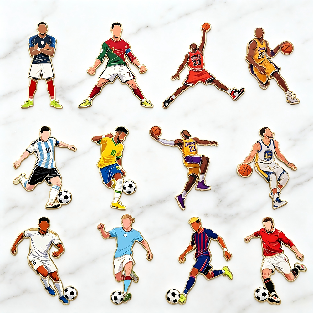 4/12pcs Sports Star Enamel Pin - Embroidery Outfit ulasan dan harga