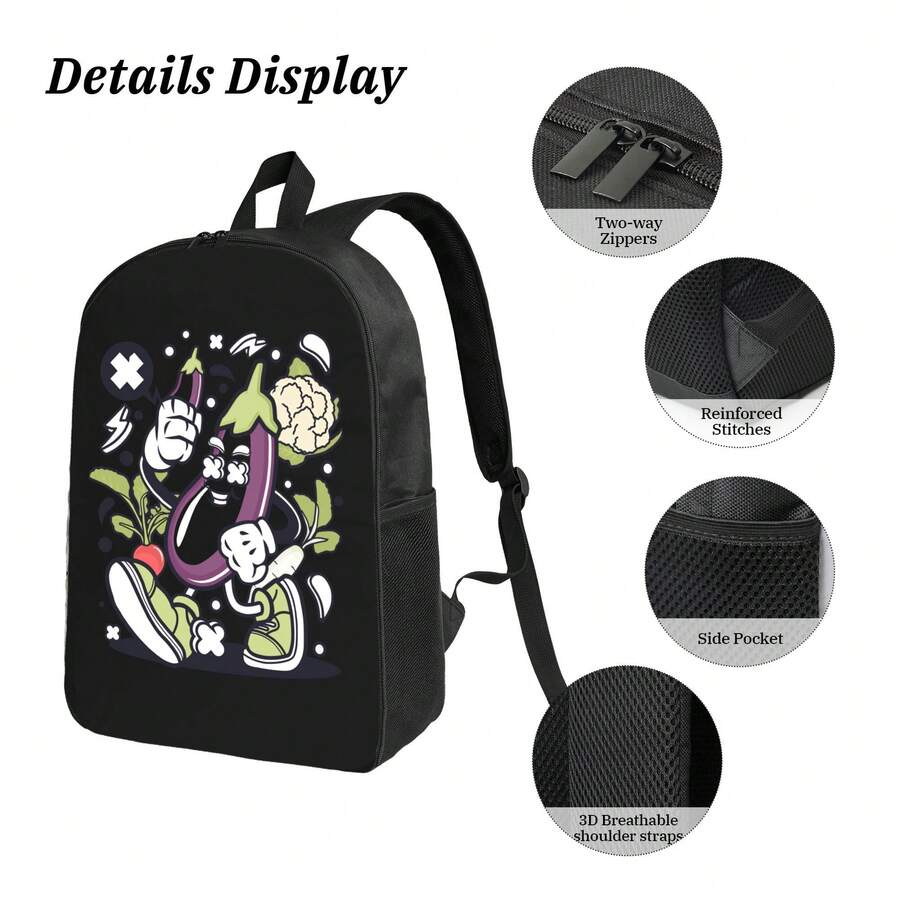 Funny Cartoon Vegetable Print  - Embroidery Bag ulasan dan harga