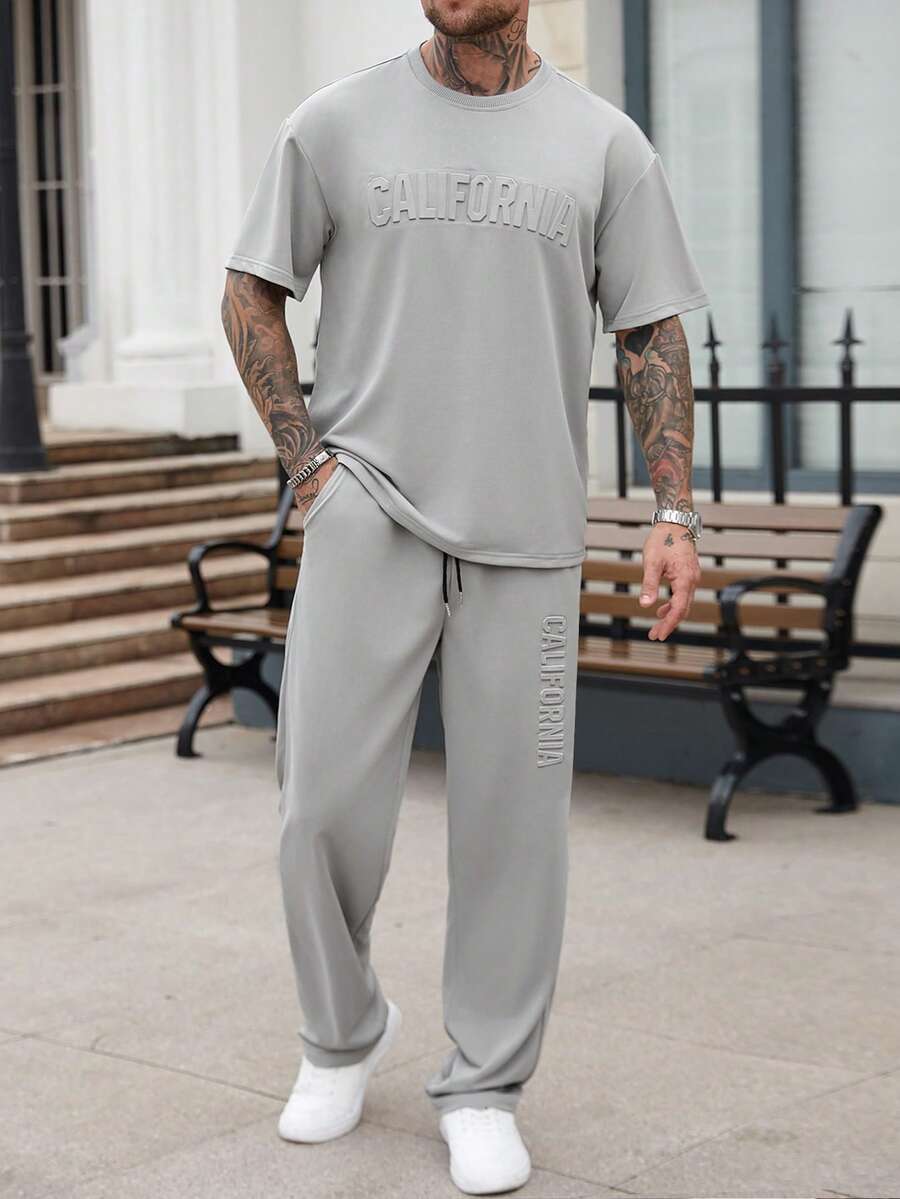 Mens Casual Solid Color Letter - Embroidery Outfit ulasan dan harga