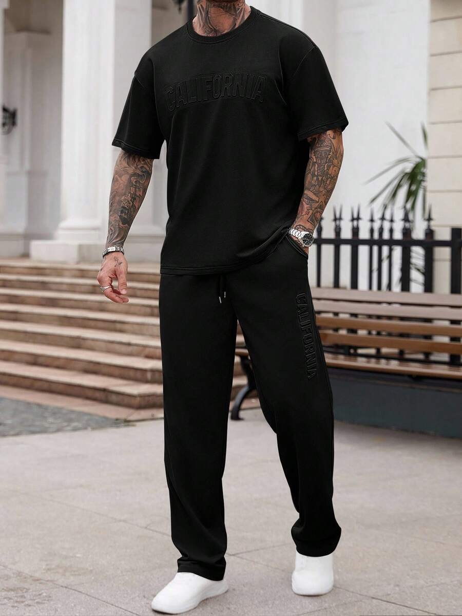 Mens Casual Solid Color Letter - Embroidery Outfit ulasan dan harga