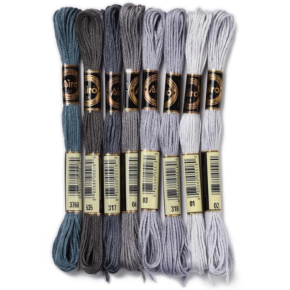 8 Skeins 70 Yards Grey Friends - Embroidery Machine ulasan dan harga