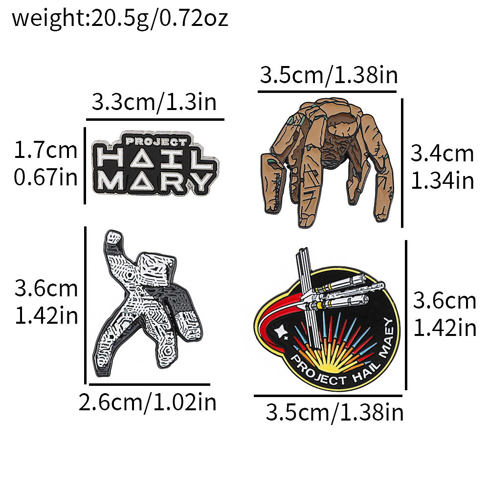 4pc Sci-Fi Enamel Pin Set Proj - Embroidery Outfit ulasan dan harga
