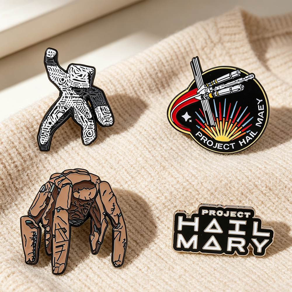 4pc Sci-Fi Enamel Pin Set Proj - Embroidery Outfit ulasan dan harga